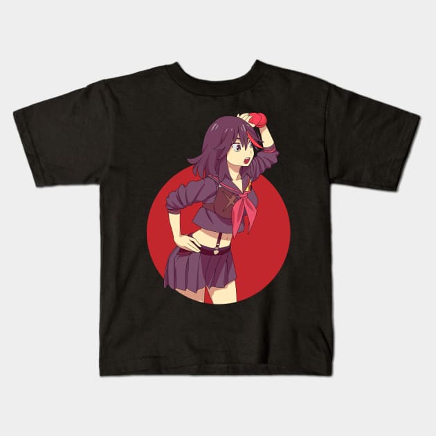 Ryuko Matoi - Kill La Kill Kids T-Shirt by Hala Art